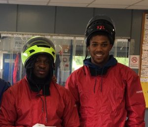 Anthony Joshua Crash Helmet On at Sutton Circuit in Leicestershire